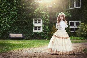 Beautiful lady in vintage outfit photo