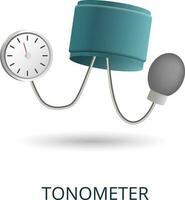 Tonometer icon. 3d illustration from measuring collection. Creative Tonometer 3d icon for web design, templates, infographics and more vector