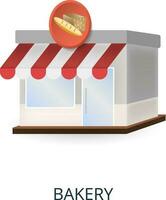 panadería icono. 3d ilustración desde pequeño negocio recopilación. creativo panadería 3d icono para web diseño, plantillas, infografia y más vector