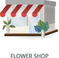 flor tienda icono. 3d ilustración desde pequeño negocio recopilación. creativo flor tienda 3d icono para web diseño, plantillas, infografia y más vector