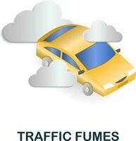 Traffic Fumes icon. 3d illustration from climate change collection. Creative Traffic Fumes 3d icon for web design, templates, infographics and more vector