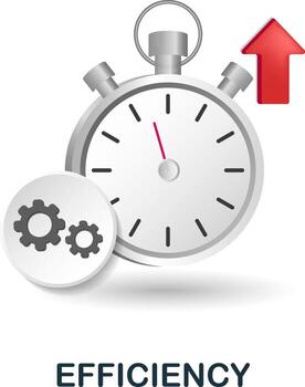 Efficiency icon. 3d illustration from company value collection. Creative Efficiency 3d icon for web design, templates, infographics and more vector