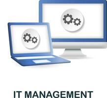 It Management icon. 3d illustration from company management collection. Creative It Management 3d icon for web design, templates, infographics and more vector