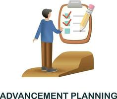 Advancement Planning icon. 3d illustration from corporate development collection. Creative Advancement Planning 3d icon for web design, templates, infographics and more vector