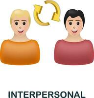 Interpersonal icon. 3d illustration from corporate development collection. Creative Interpersonal 3d icon for web design, templates, infographics and more vector