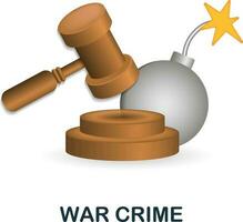 War Crime icon. 3d illustration from crime collection. Creative War Crime 3d icon for web design, templates, infographics and more vector