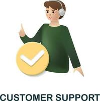 Customer Support icon. 3d illustration from customer relationship collection. Creative Customer Support 3d icon for web design, templates, infographics and more vector