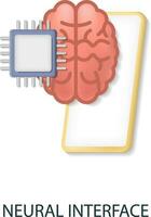 Neural Interface icon. 3d illustration from artificial intelligence collection. Creative Neural Interface 3d icon for web design, templates, infographics and more vector