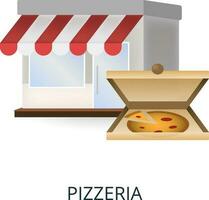 pizzería icono. 3d ilustración desde pequeño negocio recopilación. creativo pizzería 3d icono para web diseño, plantillas, infografia y más vector