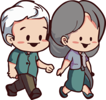 velho pessoas casal estão caminhando juntos png gráfico clipart Projeto