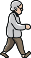 Old person is walking png graphic clipart design