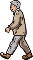 Old person is walking png graphic clipart design