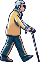 Old person is walking png graphic clipart design