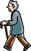 Old person is walking png graphic clipart design