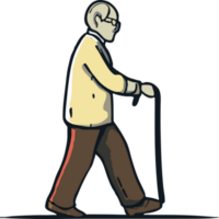 Old person is walking png graphic clipart design