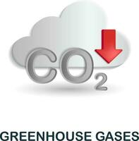 Greenhouse Gases icon. 3d illustration from climate change collection. Creative Greenhouse Gases 3d icon for web design, templates, infographics and more vector