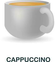 Cappuccino icon. 3d illustration from coffee collection. Creative Cappuccino 3d icon for web design, templates, infographics and more vector