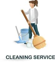 Cleaning Service icon. 3d illustration from cleaning collection. Creative Cleaning Service 3d icon for web design, templates, infographics and more vector