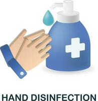 Hand Disinfection icon. 3d illustration from cleaning collection. Creative Hand Disinfection 3d icon for web design, templates, infographics and more vector