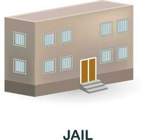 Jail icon. 3d illustration from crime collection. Creative Jail 3d icon for web design, templates, infographics and more vector