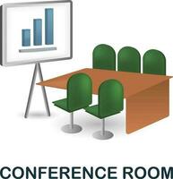 Conference Room icon. 3d illustration from corporate development collection. Creative Conference Room 3d icon for web design, templates, infographics and more vector