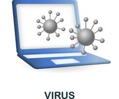 Virus icon. 3d illustration from cybercrime collection. Creative Virus 3d icon for web design, templates, infographics and more vector