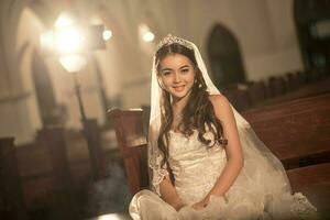 Beautiful bride in the Church photo