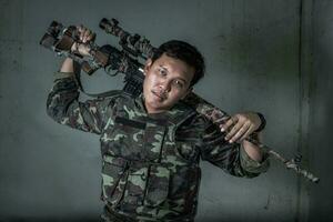 Special force with the gun, soldier photo