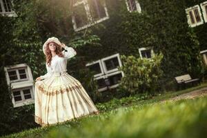 Beautiful lady in vintage outfit photo