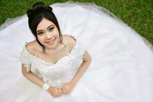 Pretty Girl in wedding dress photo