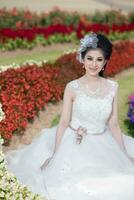 pretty girl in wedding dress photo