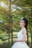 pretty girl in wedding dress photo