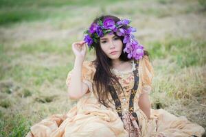 Beautiful woman dress like princess photo