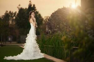 Asian Girl in wedding dress photo