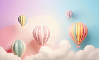 . Hot Air Balloon and Clouds photo