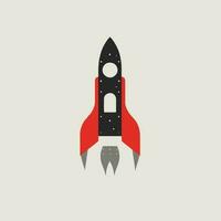 Spacecraft rocket vector cartoon flat style