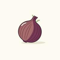 Onion. Whole onion. Flat simple design. Vector illustration of organic farm fresh vegetables. Isolated on white background.