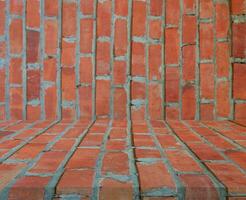 perspective red brick background photo