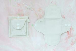 Washable eco menstrual pads, zero waste concept photo