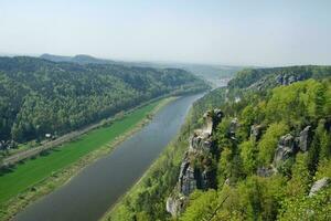 Rocks Bastei in Saxon Switzerland National Park photo