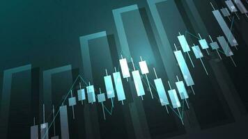 Financial business statistics with bar graph and candlestick chart show stock market price vector