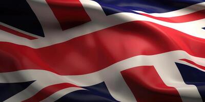 Waving flag of United Kingdom - Flag of Great Britain . photo