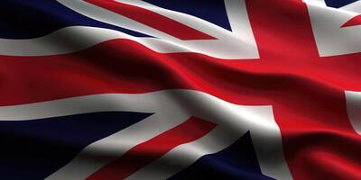 Waving flag of United Kingdom - Flag of Great Britain . photo