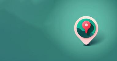 location pin symbol icon or map locator travel gps direction pointer . photo