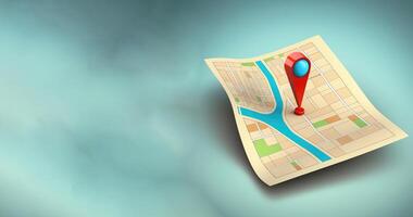 ubicación alfiler símbolo icono o mapa locador viaje GPS dirección puntero . ai generado foto