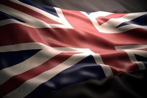 Waving flag of United Kingdom - Flag of Great Britain . photo