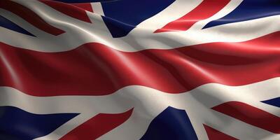 Waving flag of United Kingdom - Flag of Great Britain . photo