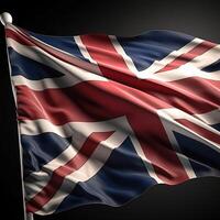 Waving flag of United Kingdom - Flag of Great Britain . photo