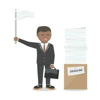 businessman african giving up for work design character on white background vector