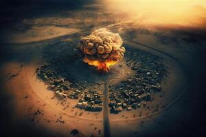 aéreo ver kaboom - nuclear explosiones ai generado foto